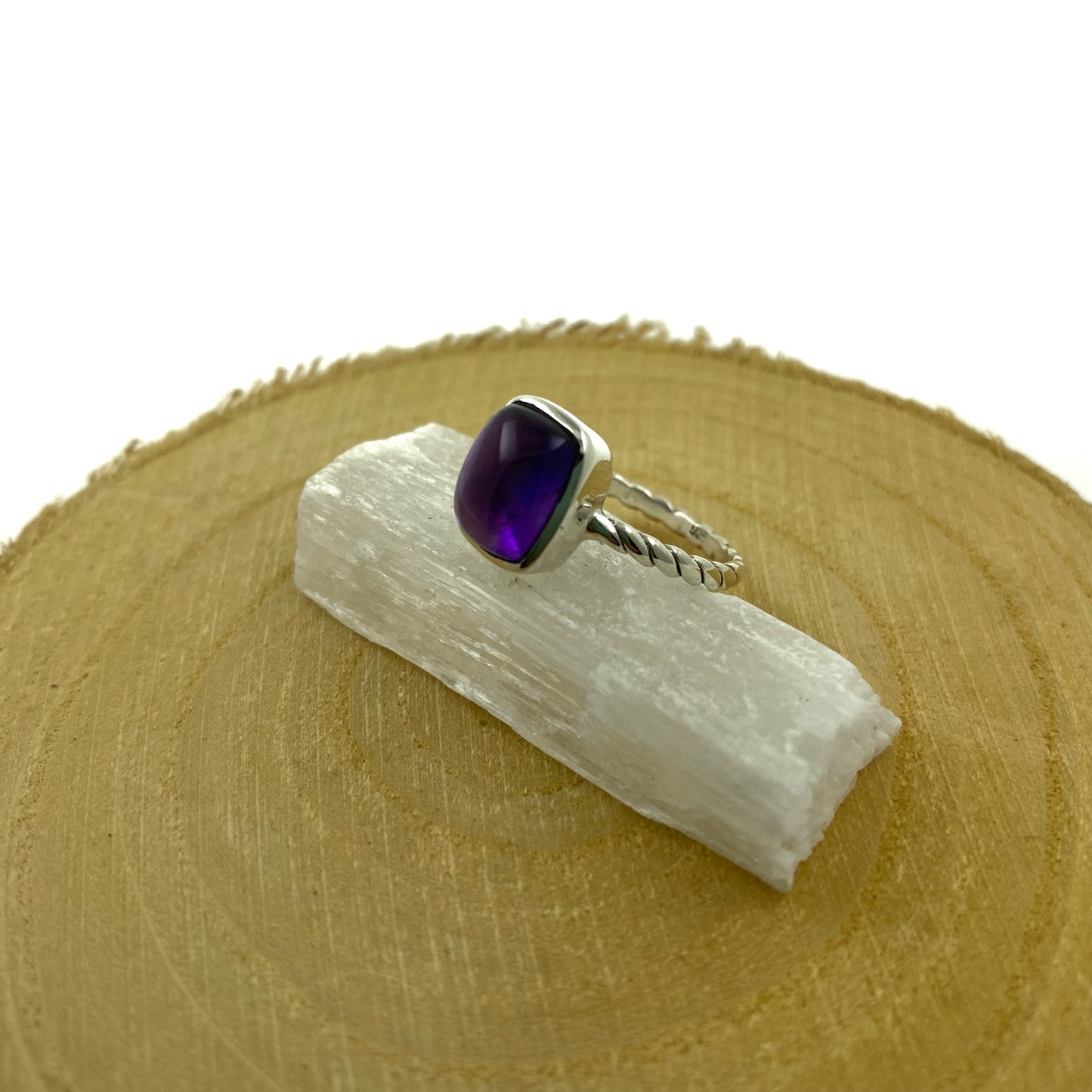 anillo amatista plata