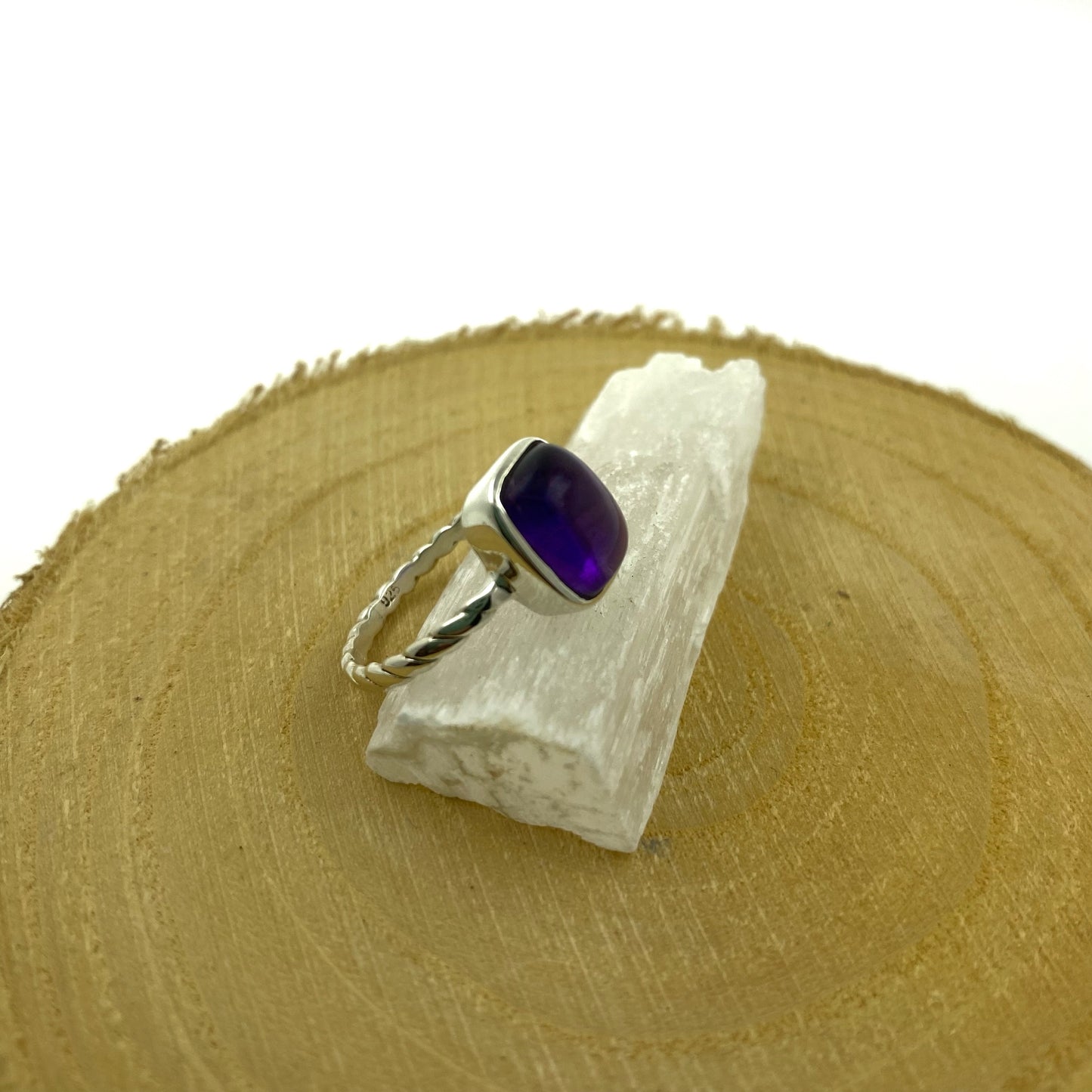anillo amatista plata