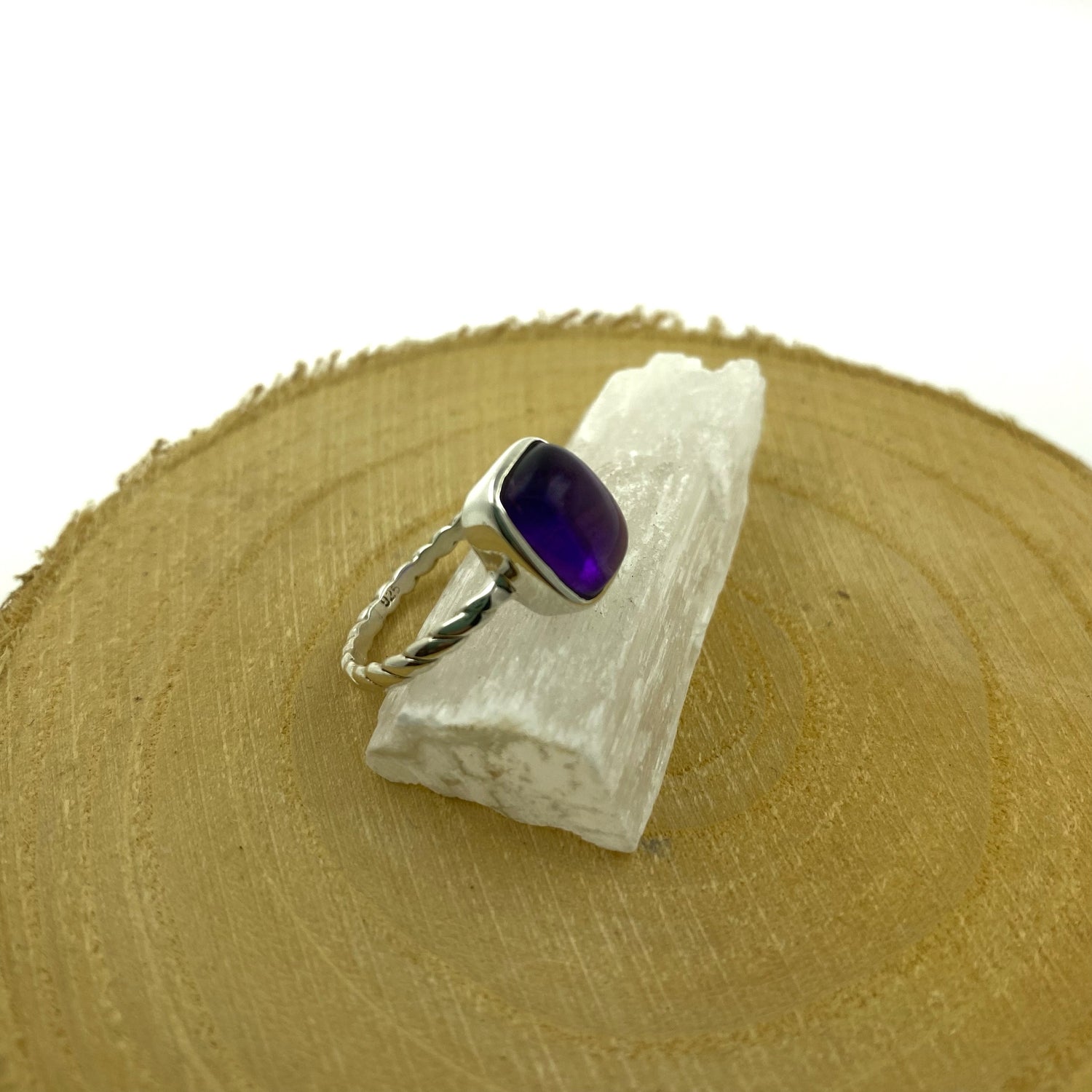anillo amatista plata
