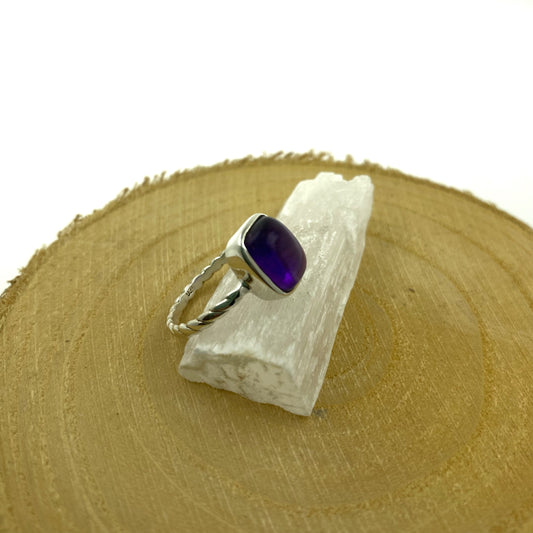 anillo amatista plata