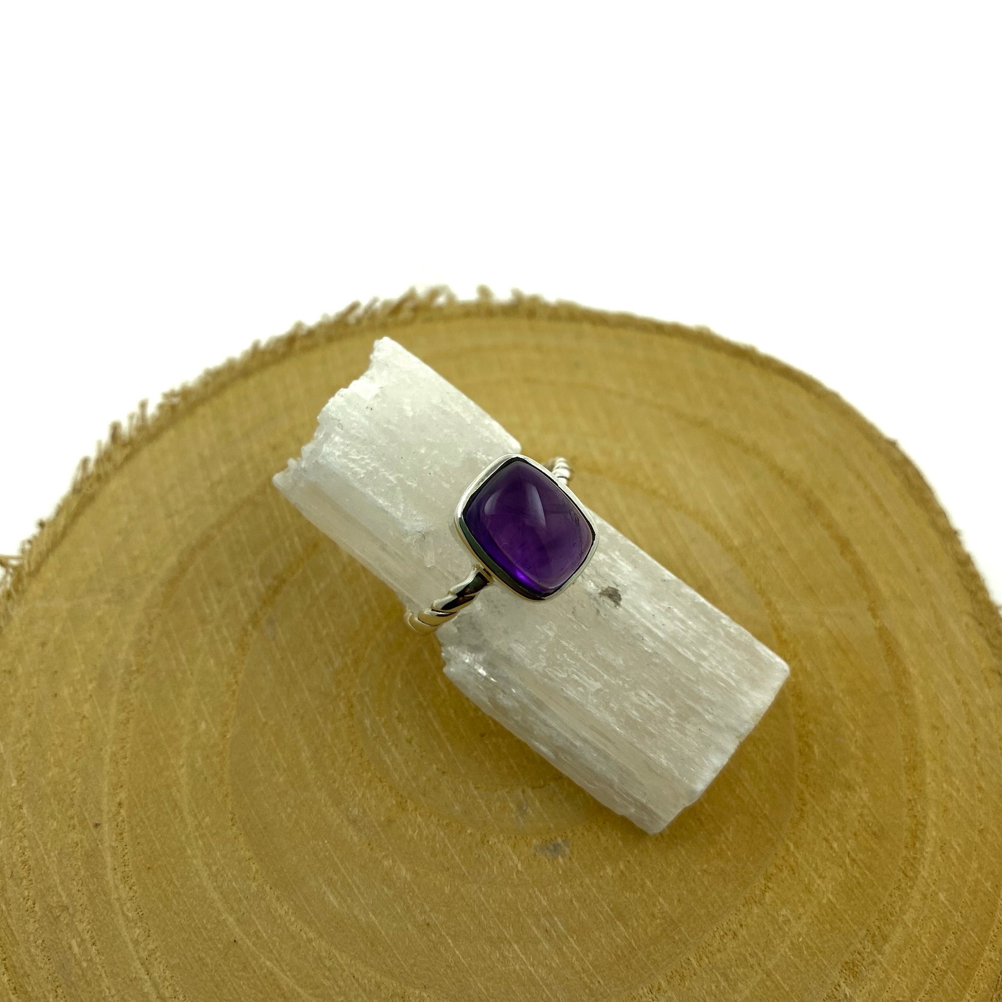anillo amatista plata