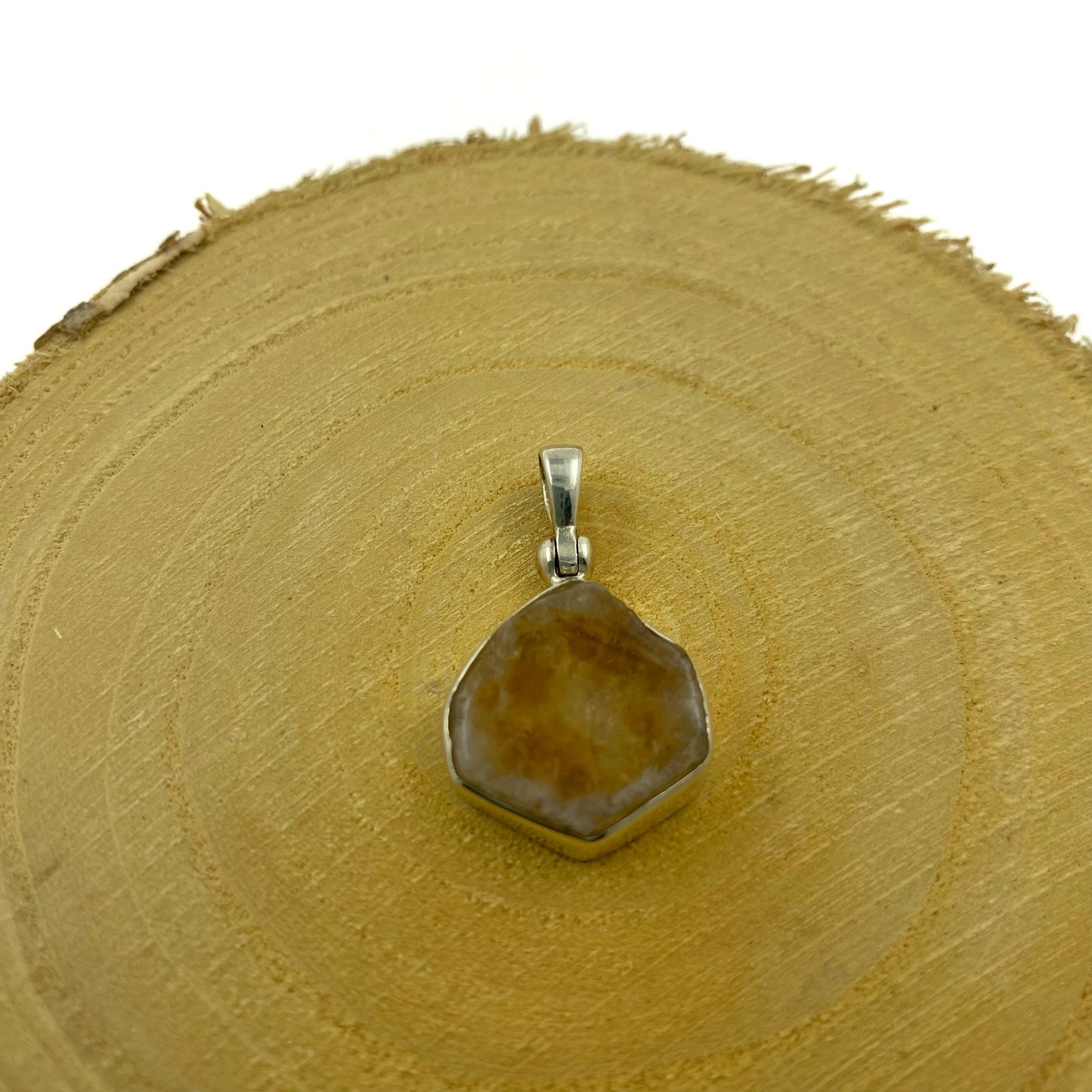 colgante citrino natural plata