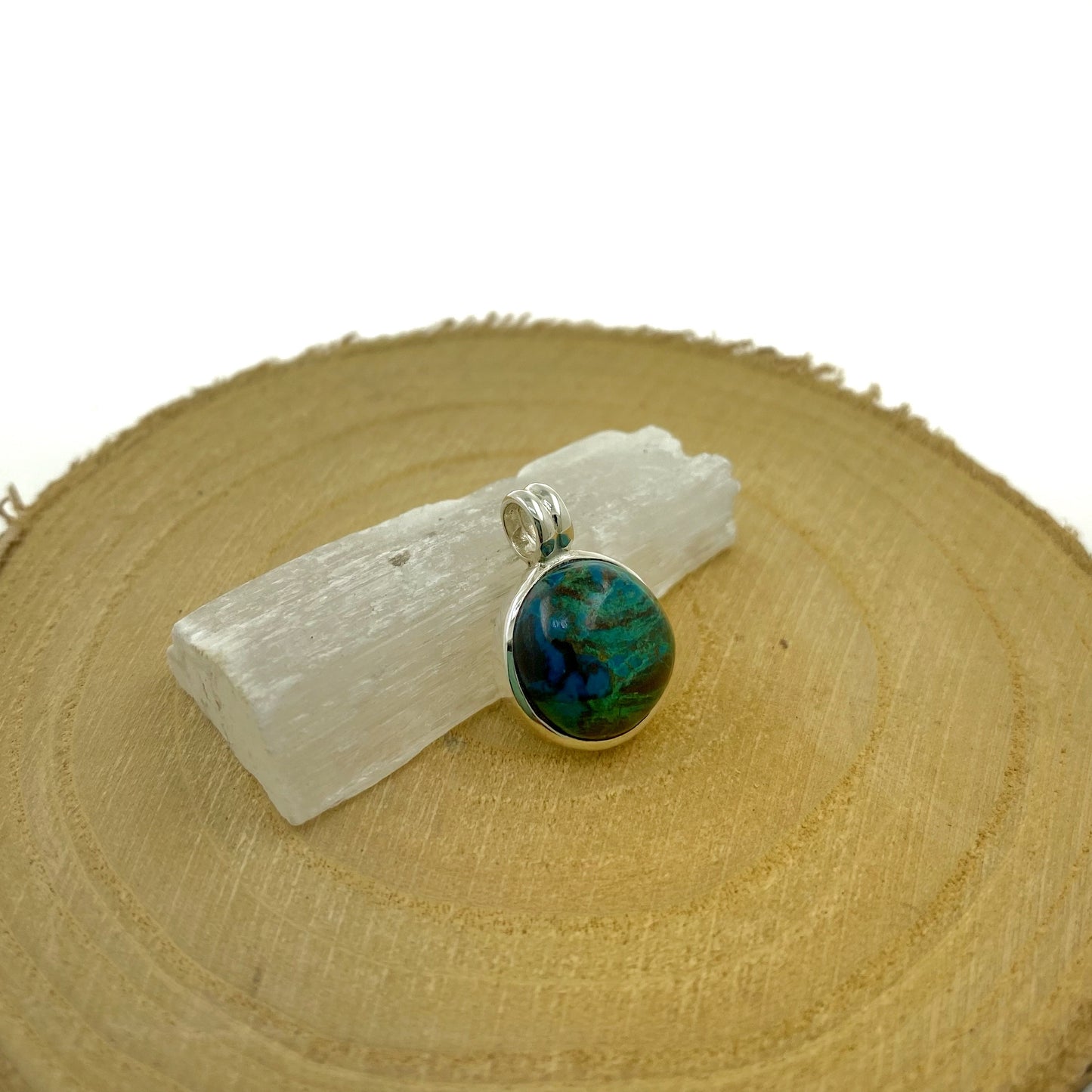 Colgante de crisocola natural en plata