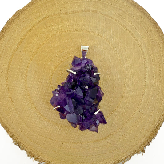 colgante drusa amatista natural pieza única plata