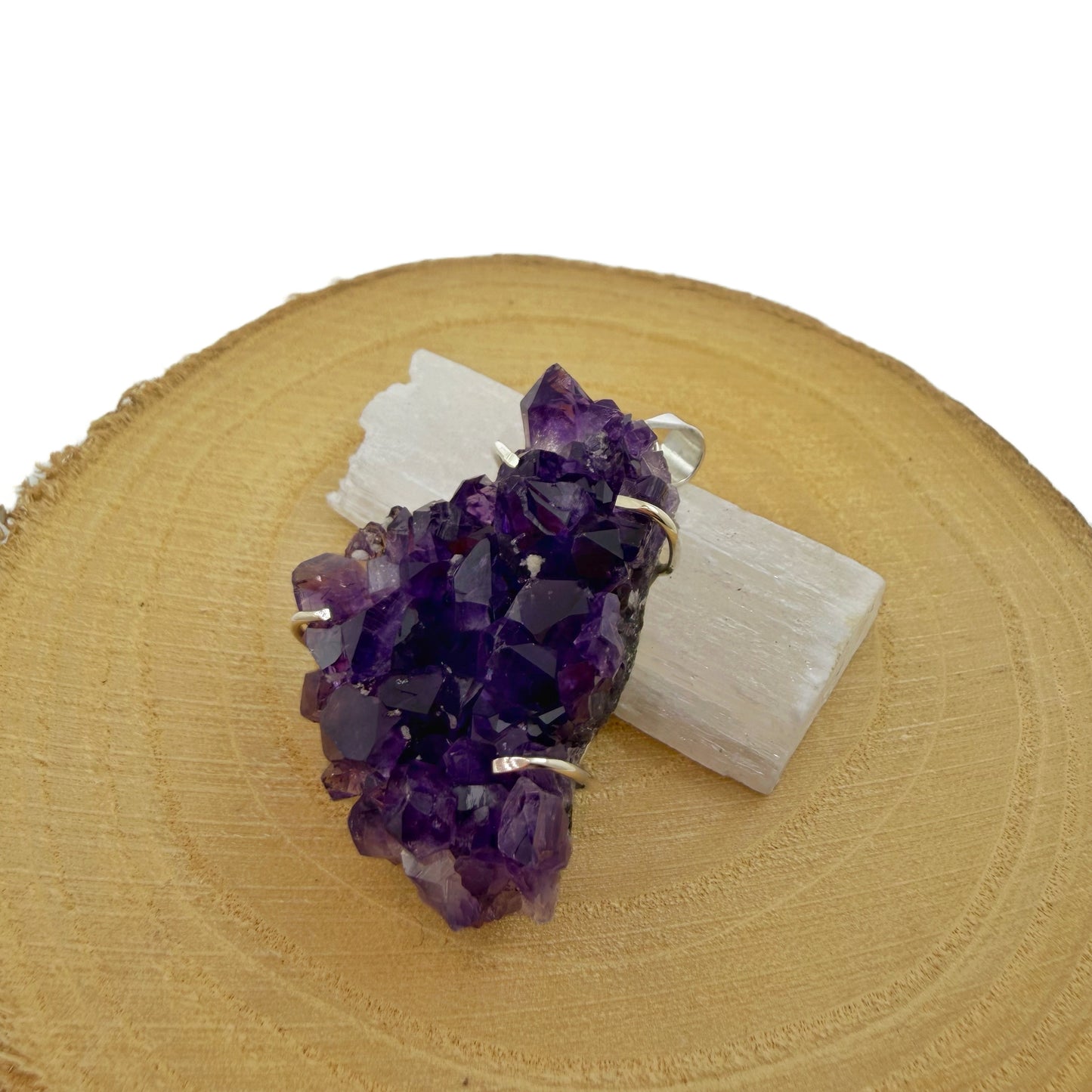 colgante drusa amatista natural pieza única plata