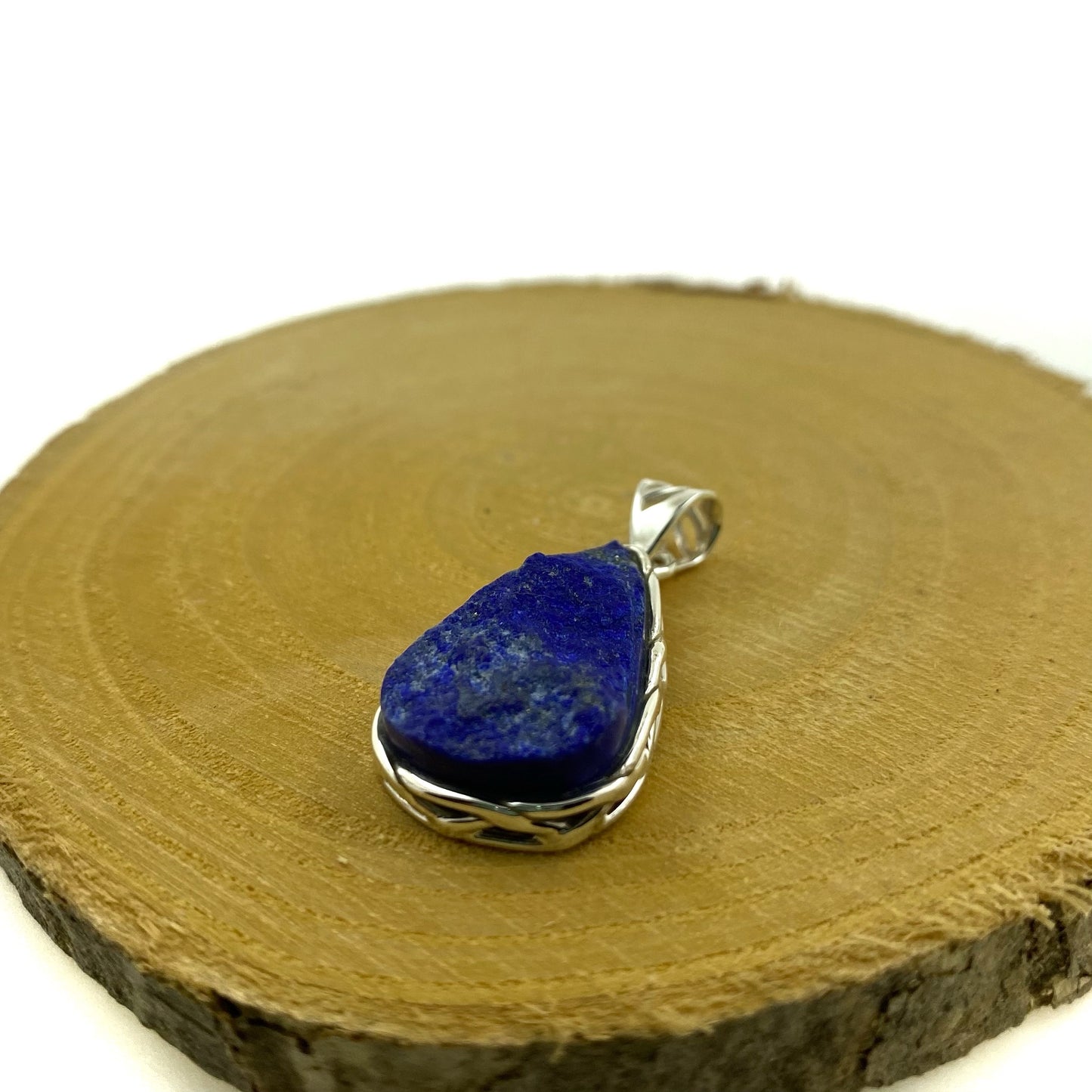 colgante lapislazuli en bruto plata