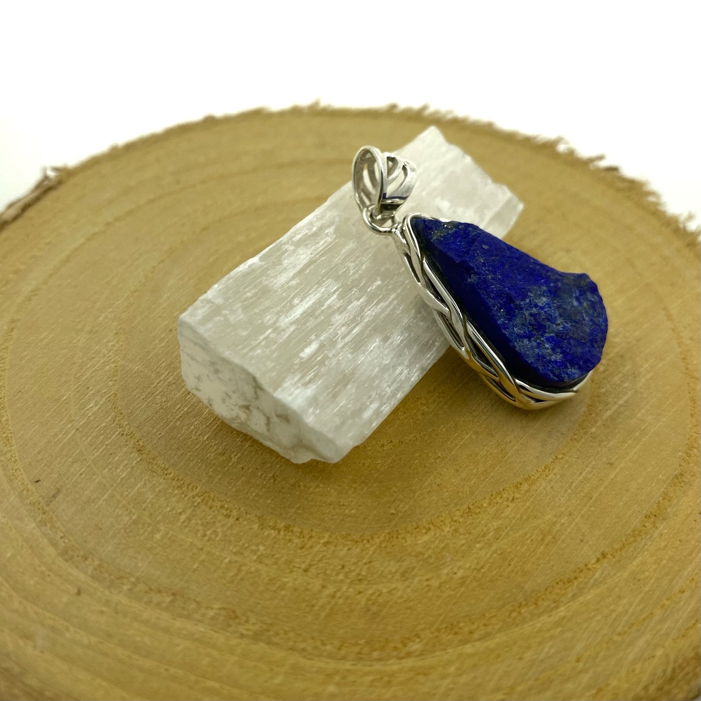 colgante lapislazuli en bruto plata