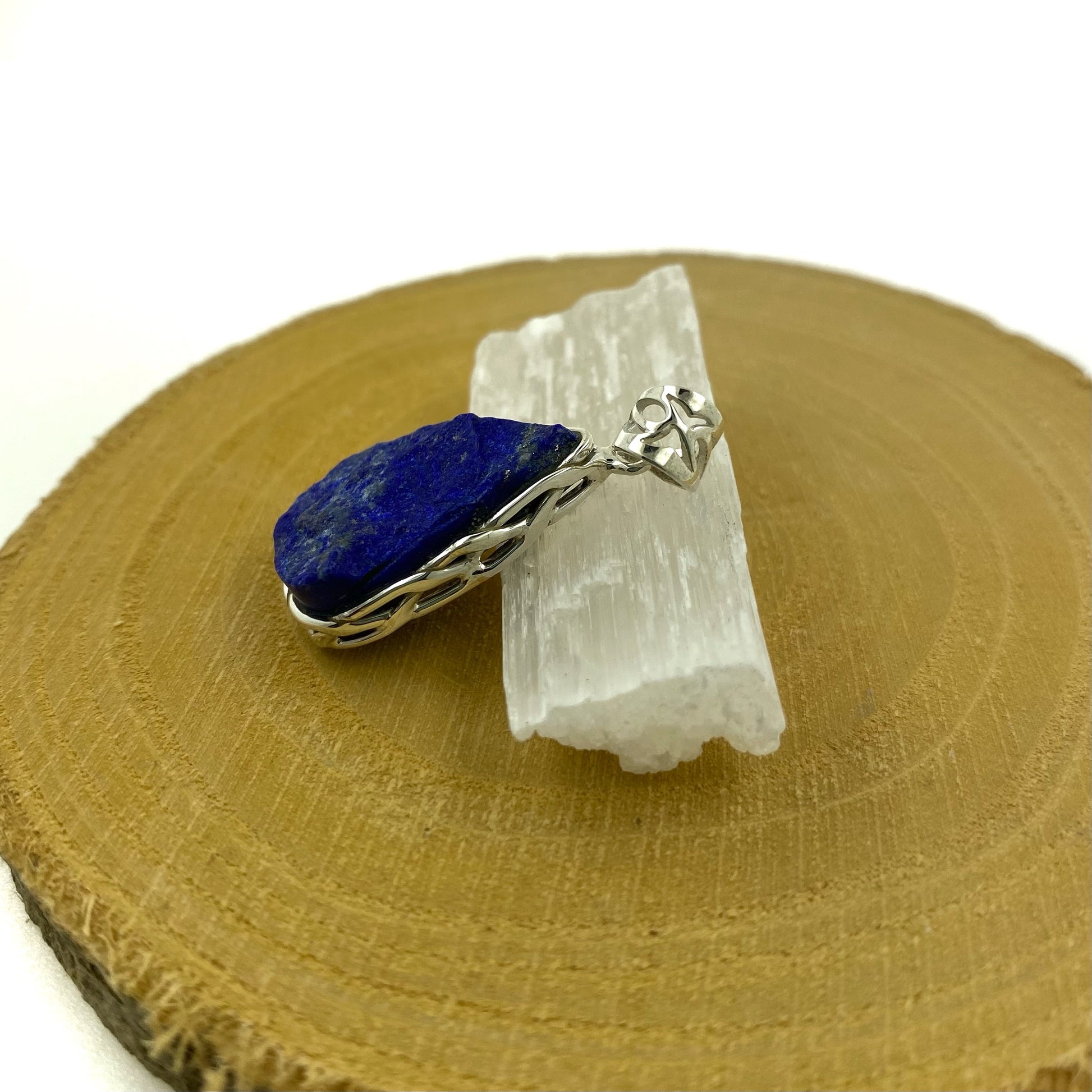 colgante lapislazuli en bruto plata