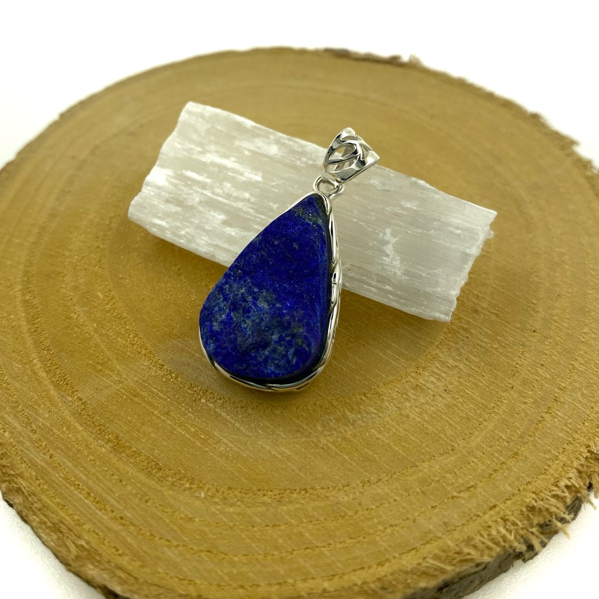 colgante lapislazuli en bruto plata