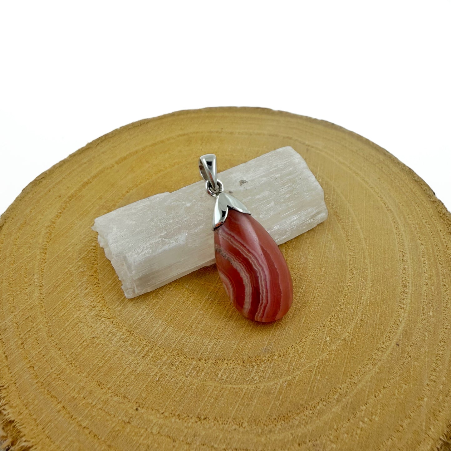 colgante rodocrosita natural pieza única plata