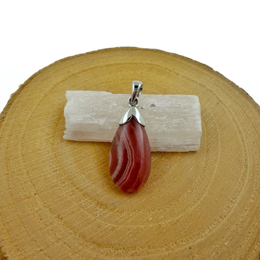 colgante rodocrosita natural pieza única plata