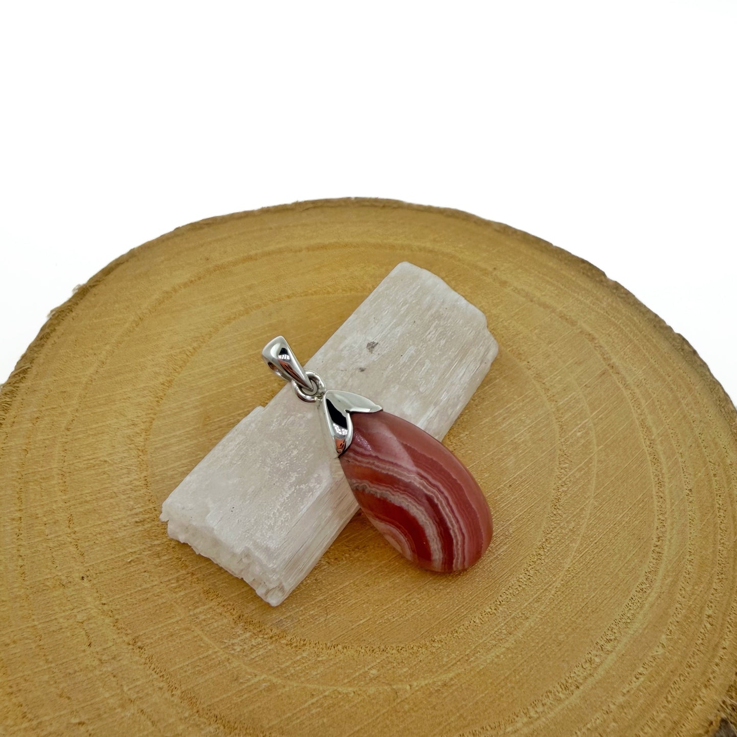 colgante rodocrosita natural pieza única plata